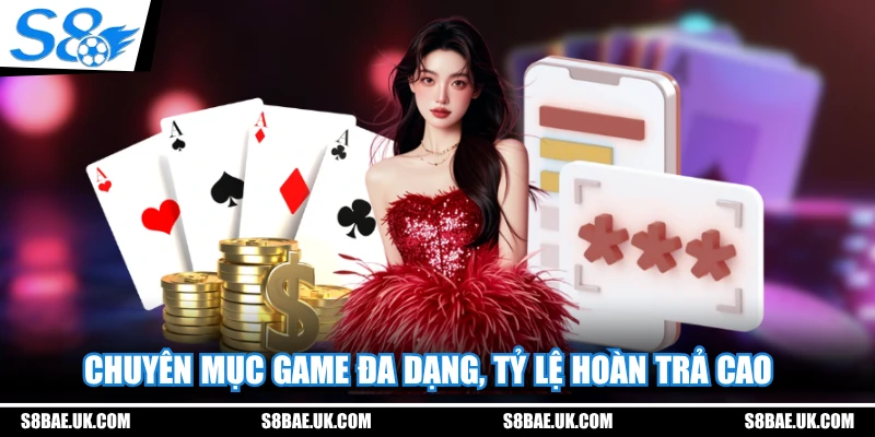 Chuyên mục game đa dạng, tỷ lệ hoàn trả cao